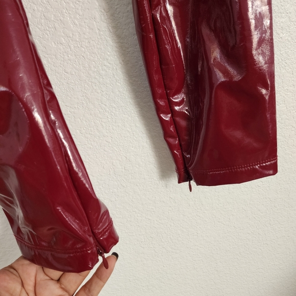 Guess NWT! Burgundy faux leather pants, size S - Picture 9 of 16